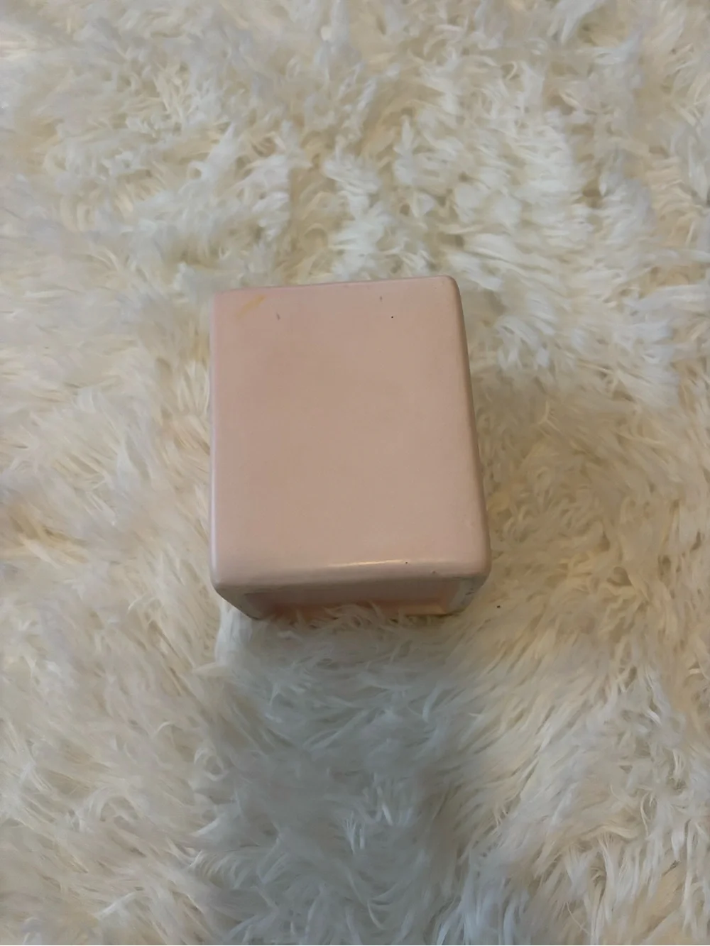 Light Pink Porcelain Eye Lash Lashes Square Box Trinket Container Brush Holder
